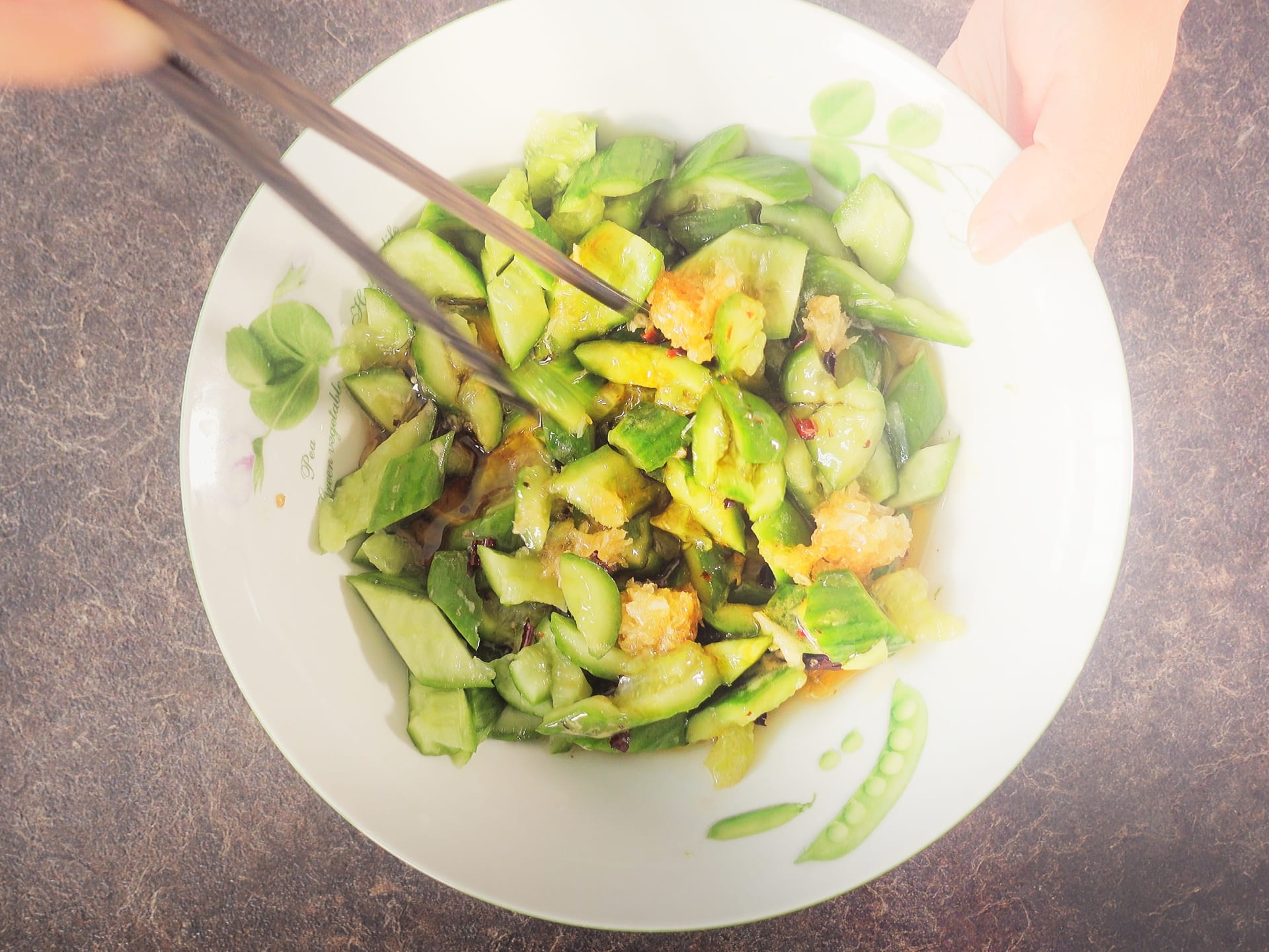 Spicy Chinese Cucumber Salad with Raw Honey