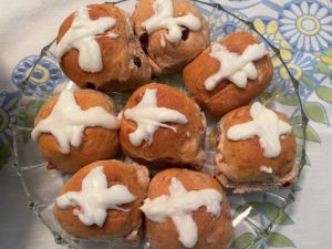 Hot Cross Buns made with raw honey are a family Easter tradition