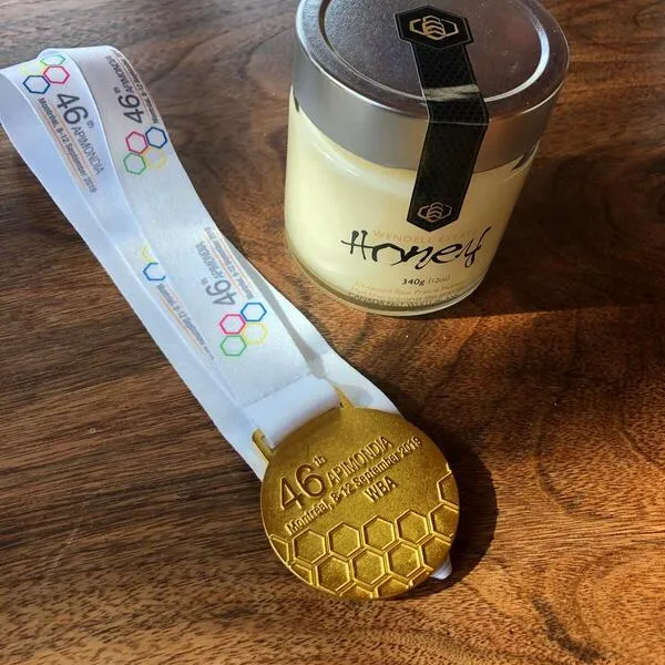 Wendell Estate Honey and its first-in-category Gold Medal at the Montreal World Beekeeping Awards (we haven't yet received our physical 2023 bronze medal)