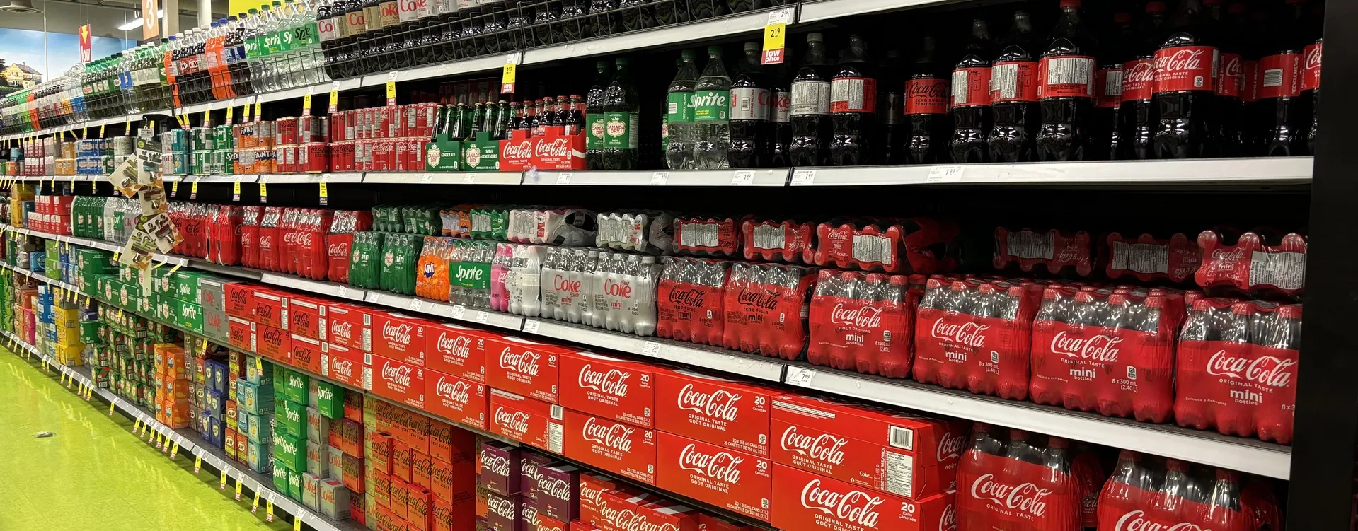 Long aisles full of sugary drinks go hand in hand with the growing problem of type 2 diabetes. Photo: Jeremy Wendell