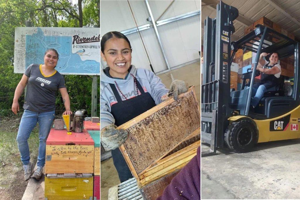 Jaque, Isa, and Monse at work at Wendell Honey. They were robbed at gunpoint during their return home in Mexico.