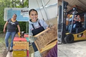 Jaque, Isa, and Monse at work at Wendell Honey. They were robbed at gunpoint during their return home in Mexico.