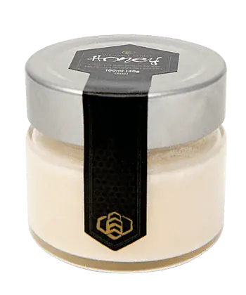 Carry-on-sized natural raw honey. Silky-smooth soft set honey in an beautiful re-purposable Japanese glass jar. Ideal for travelers, corporate events and weddings.